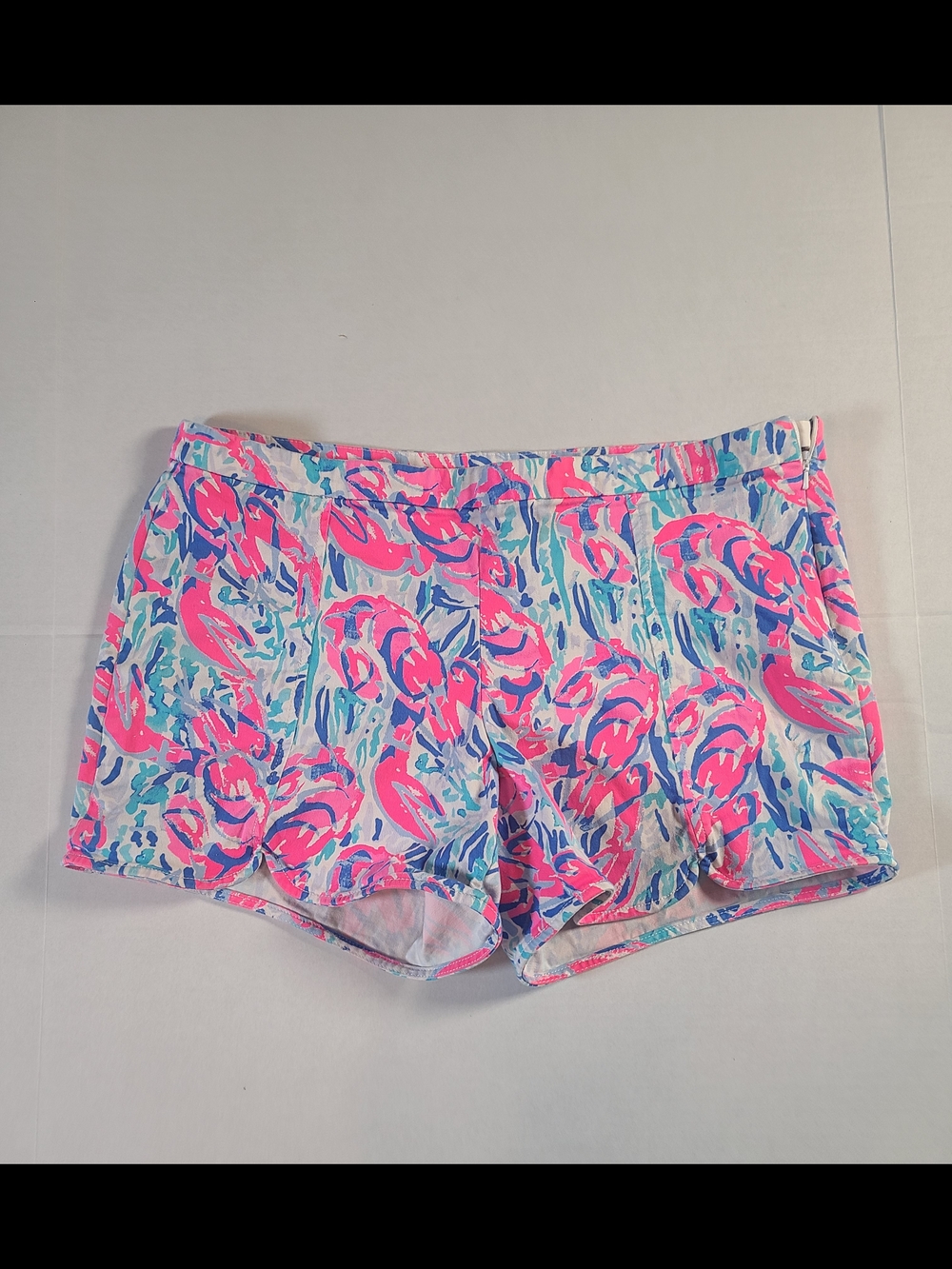 Lilly Pulitzer Womens Shorts Side Zip with Pink Blue Tropical SOLD - Picture 2 of 14